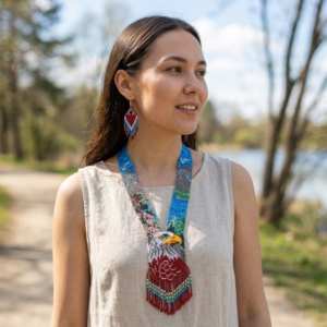 Eagle Spirit Handmade Seed Bead Long Necklace Set