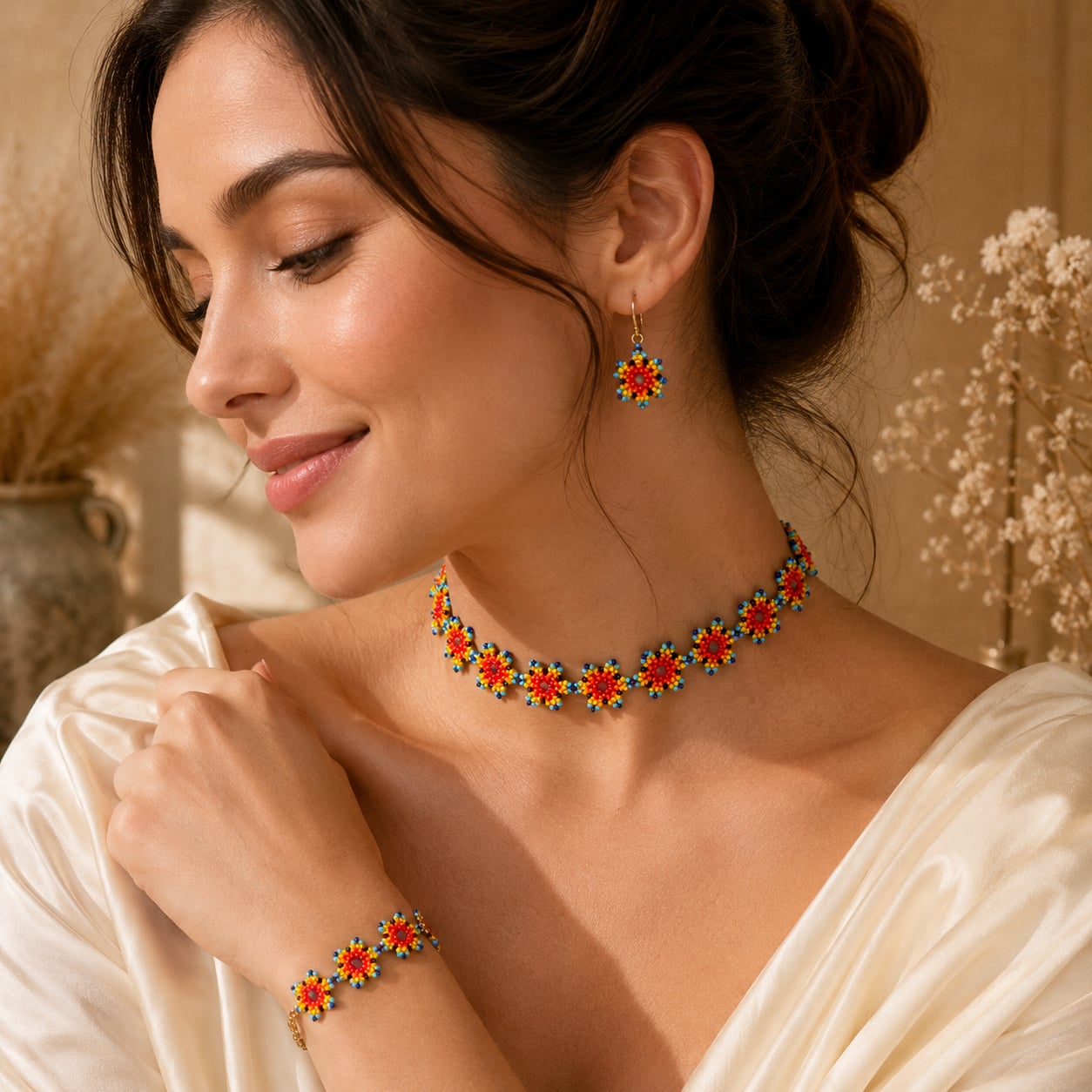 agnirang-sunburst-seed-bead-choker-set