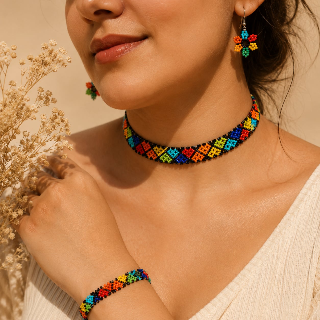 rangrekha-huichol-inspired-seed-bead-choker-set