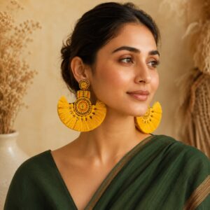 Kanak Mandala Fringe Statement Earrings